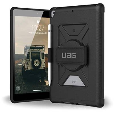 URBAN ARMOR GEAR Metropolis Schutzhülle für das Apple iPad 10,2" Zoll (2020 & 2019) nach US-Militärstandard [Uneingeschränkter Zugriff auf die Tasten, 360° Handschlaufe, Stylus-Halter] schwarz von URBAN ARMOR GEAR