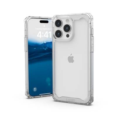 URBAN ARMOR GEAR Plyo Hülle kompatibel mit Apple iPhone 15 Pro Max [Wireless Charging kompatibles Cover, Sturzfeste Air-Soft Ecken, Erhöhter Rand] Ice (transparent) von URBAN ARMOR GEAR