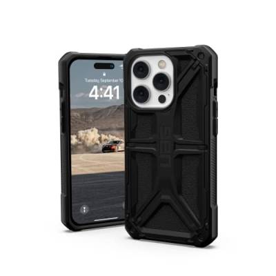 URBAN ARMOR GEAR UAG Monarch Schutzhülle kompatibel mit Apple iPhone 14 Pro [Wireless Charging kompatibel, 5-Schichten Schutz nach Militärstandard, Erhöhter Rand] schwarz von URBAN ARMOR GEAR