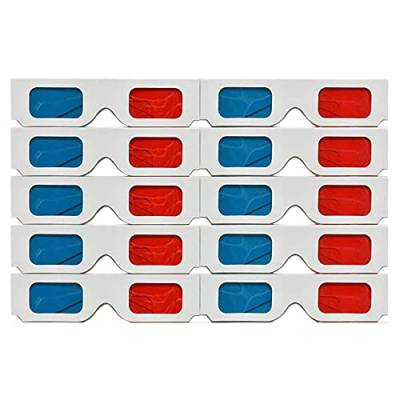 Uinfhyknd 3D Brille, 10 Paar Stereo Objektive Rotem und Blauem Papier für Set 3D Brille Anaglyphen Papier von Uinfhyknd