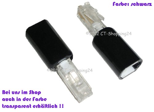Unbekannt 10 Stück Twist-Stop - Entwirrer für Kabel von Telefonhörer RJ10 - schmale Kurze Bauform in schwarz/transparent von Unbekannt