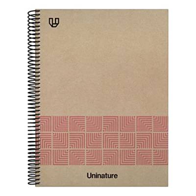 Unipapel | Notizbuch A4, Hartcover, 100% recyceltes Karton und Kraftpapier, 80 Blatt, 90 g, Rosa, Uninature Concept, FSC Recycled 100 von Unipapel