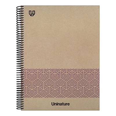 Unipapel | Notizbuch A4, Hartcover, 100% recyceltes Karton und Kraftpapier, 80 Blatt, 90 g, Violett, Uninature Conzept, FSC Recycled 100 von Unipapel
