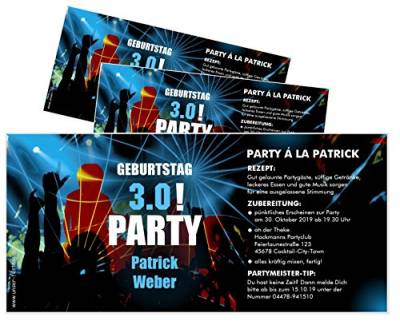 Unser-Festtag Einladungskarte Clubparty für Männer lustige und witzige Geburtstagseinladungskarten - 70 Karten von Unser-Festtag