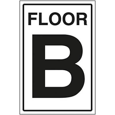 Schild VSafety Floor B – 150 x 200 mm – selbstklebende Aluminium-Optik von V Safety