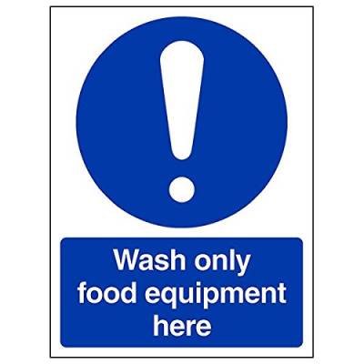 Schild "VSafety Food Hygiene/Wash Only Food Equipment Here" (3 Stück), 150mm x 200mm, 3 von V Safety