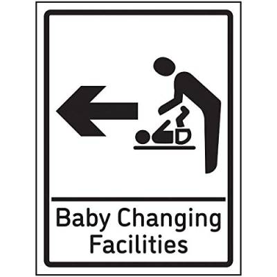 Schild mit Aufschrift"VSafety Baby Changing Roomties", 150 x 200 mm, selbstklebend, Aluminium-Effekt von V Safety