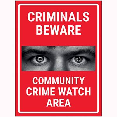 Schild mit Aufschrift"VSafety Ccrime Watch Area", 200 x 300 mm, 3 mm Alu-Comp mit Kanal von V Safety