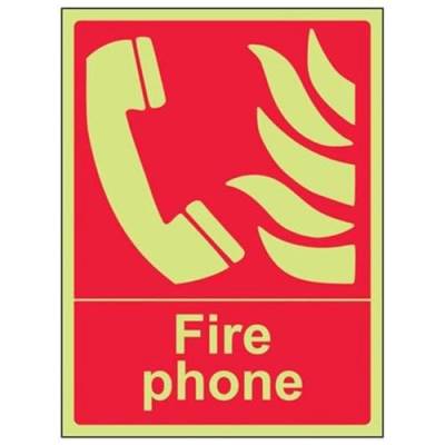 VSafety 13005AN-G Fire Equipment Schild "Fire Phone", Kunststoff, Hochformat, 150 mm x 200 mm, Rot von V Safety