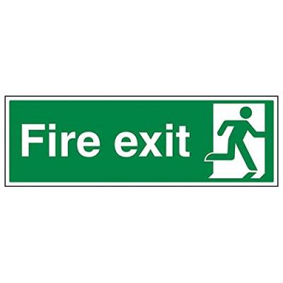 VSafety 14009BP-S'Final Fire Exit Man Right' Schild, Querformat, 600 mm x 200 mm (3 Stück) von V Safety