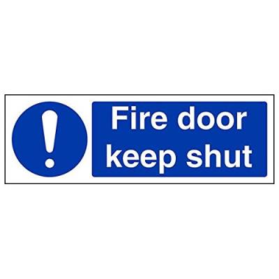 VSafety 18067AX-S'Fire Door Keep Shut' Schild, Querformat, 300 mm x 100 mm (3 Stück) von V Safety