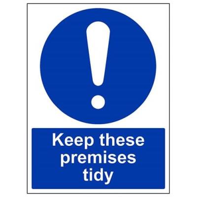 VSafety Keep This Premises Tidy Schild, Hochformat, 300 x 400 mm, 1 mm starrer Kunststoff von V Safety