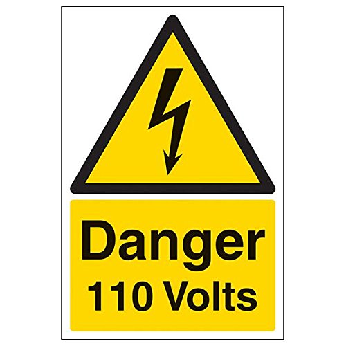 VSafety Schild "Danger 110 Volts", Hochformat, 3 Stück, 200mm x 300mm, 3 von V Safety