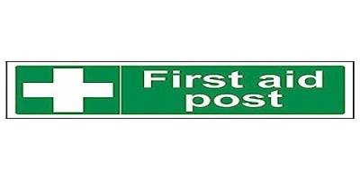 VSafety Schild "First Aid Post", Querformat, 3 Stück, 300mm x 100mm, 3 von V Safety