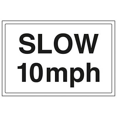 VSafety Schild "Slow, 10mph" Querformat, 3 Stück, 300mm x 200mm, 3 von V Safety