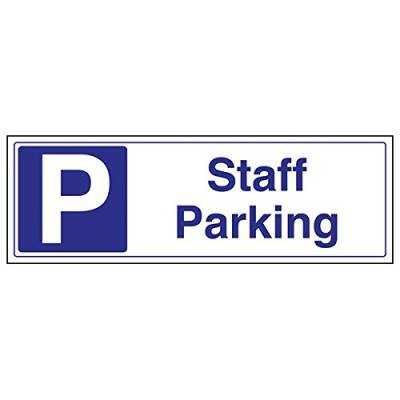 VSafety Schild "Staff Parking", Querformat, 3 Stück, 450mm x 150mm, 3 von V Safety
