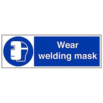 VSafety Schild "Wear Welding Mask", Querformat, 3 Stück, 600mm x 200mm, 3 von V Safety