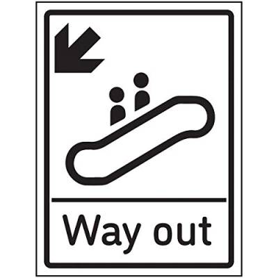 VSafety Way Out Pfeil nach links – 150 x 200 mm – selbstklebendes Vinyl von V Safety