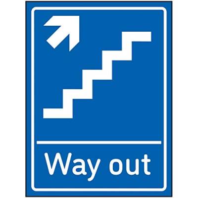 VSafety Way Out Pfeil nach oben Treppen rechts, 150 x 200 mm, selbstklebendes Vinyl von V Safety