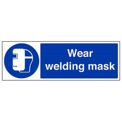 VSafety Wear Schweißmaske, PSA-Schild, Querformat, 450 x 150 mm, 1 mm starrer Kunststoff von V Safety