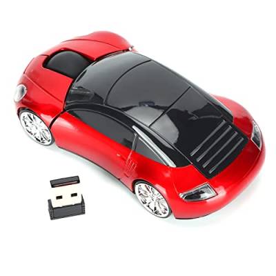 VBESTLIFE 2,4 GHz Kabellose Automaus, Tragbare Kabellose Maus für Laptop, Tablet, Bürocomputer mit Smart Receiver (Rot) von VBESTLIFE