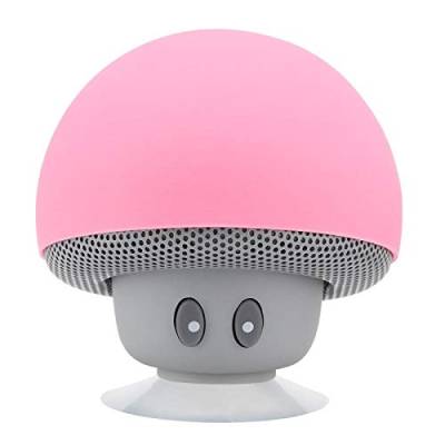 VBESTLIFE Mushroom Lautsprecher, Portable Wireless Bluetooth Pilzform Lautsprecher Subwoofer mit Saugnapf, Eingebautes Mikrofon, Pink von VBESTLIFE