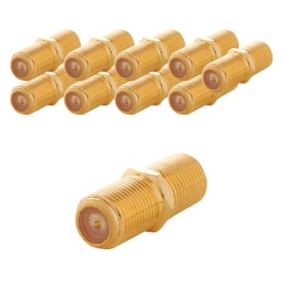 VENTON 10x Gold F-Adapter Set | Verlängerungsadapter für TV & Sat | Koaxialkabel Verbindung | Qualitätsverbinder für Antennen- und Satellitenkabel | Klare Signalübertragung von VENTON