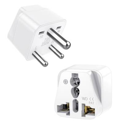 VIEVRE 2 Stück Reiseadapter Indien,Adapter Indien,Reisestecker Typ D,Adapter Südafrika,Reiseadapter Südafrika,Südafrika Adapter,Reisestecker für Sri Lanka,Indien,Nepal,Reisestecker Indien Stromadapter von VIEVRE