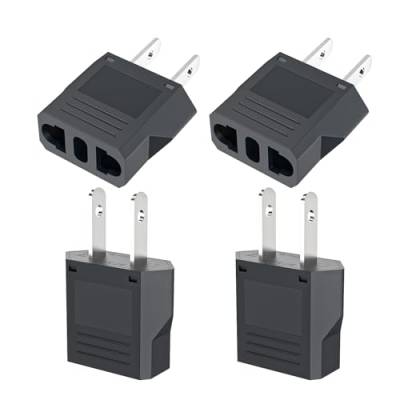 VIEVRE 4 Stück Reiseadapter,EU to US Adapter,USA Stecker Adapter,Stecker USA Adapter,USA Reiseadapter,Reisestecker USA,EU to Japan Adapter,EU auf US Adapter,EU to China Adapter(Schwarz) von VIEVRE