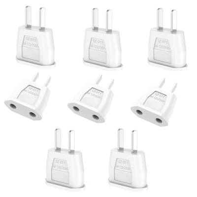 VIEVRE 8 Stück US Adapter,Reiseadapter USA,Adapter Japan,EU to US Adapter,Steckeradapter USA Deutschland,Deutschland auf US/China/Japan/Kanada/Mexiko Universaladapter für Geräte mit USA-Netzteil von VIEVRE