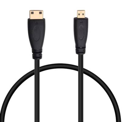 VIEVRE Micro HDMI auf Mini HDMI Kabel, Mini HDMI auf Micro HDMI 1M, Micro HDMI Adapter 1080p für Audio-Video-Signalübertragung, Kompatibel mit Kamera-Tablet-Monitor von VIEVRE