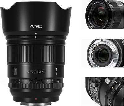 VILTROX 27mm F1.2 XF Pro APS-C Autofokus Objektive für Fuji X Mount Kamera Objektive Pro Standard Camera Lenses kompatibel für Fujifuilm X-T5 X-H2S X-S10 X-T30II X-T20 X-T10 X-T4/-T3/-T2/-PRO3/-M1/-H1 von VILTROX