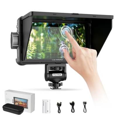 VILTROX DC-550 Kamera Field Monitor Touchscreen 1200Nit 5.5 Zoll 4K HDMI Camera Monitor mit Akku,Full HD 1920x1080 IPS,5.5 Inch 3D LUT mit Sonnenschutzhaube,Aufbewahrungstasche für Sony Canon Nikon von VILTROX
