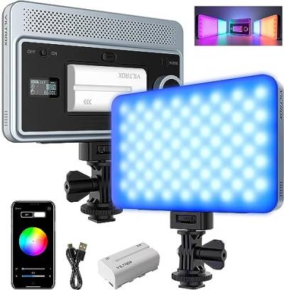 VILTROX Sprite 15C Panel LED Video Light RGB Videoleuchte Kamera Panel Videolicht 2800-6800K mit Bluetooth,Cold Shoe Mount,Extern Akku,CRI95+ für DSLR Kamera,Streaming,YouTube,Tiktok von VILTROX