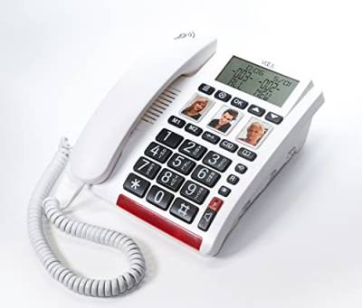 VOCA CP130 - Schnurgebundenes Telefon mit großen Tasten, extra lautem und verstärktem Hörer für Schwerhörige und Sehbehinderte von VOCA