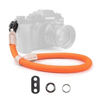 VOVMOEYA Kamera Handschlaufe,Kameragurt aus Seil für Sony Alpha Handschlaufe A7 IV A6400 A6000 Canon EOS Handschlaufe Fujifilm X100V Nikon DSLR Handschlaufe - Orange von VOVMOEYA