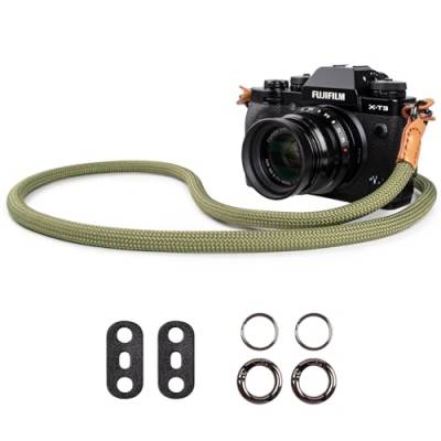 VOVMOEYA Kameragurt Sony Alpha,Kamera Tragegurt aus Seil für Canon EOS Sony A6000 A6400 A7 IV Fujifilm X100V XT5 Nikon Zfc Nackengurt Schultergurt DSLR Kameragurt - Grün von VOVMOEYA