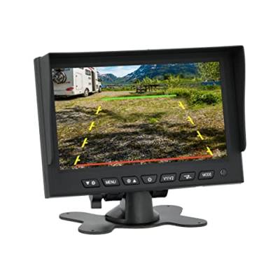 VSG24 13114 – 7“ Profi Transporter Rückfahrmonitor, TFT Monitor inkl. Zubehör, e-Zulassung, Distanzlinien, 12-24 V von VSG