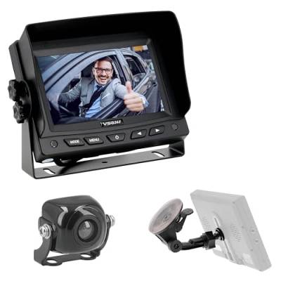 VSG24 5 Zoll Rückfahrkamera Set MAXX inkl. Mini-Kamera, Monitor, 6M Kabel - Wasserdicht Nachtsicht 12V-24V Einfache Montage/Rückfahrsystem für Auto Einparkhilfe von VSG