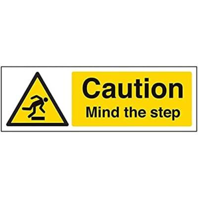 Warnhinweise: "Caution Mind The Step", 300 x 100 mm von VSafety