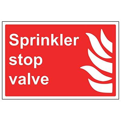 vsafety 13033ba-s "Sprinkler Stop Ventil" Sign, Landschaft, 300 mm x 200 mm (3 Stück) von VSafety