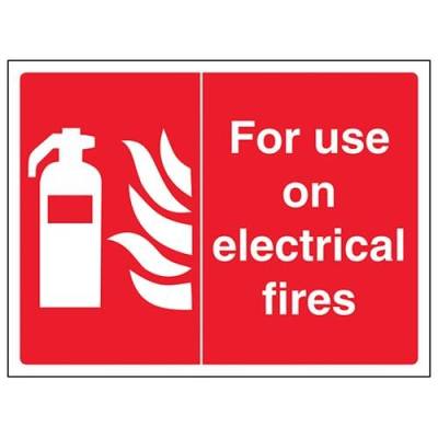 vsafety 13043 AR Fire Equipment, Schild, S für Nutzung auf Elektrische Brände," selbstklebend, Landschaft, 200 mm x 150 mm, rot von VSafety