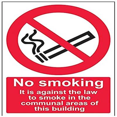 vsafety 57023 au-s "Against the Law to smoke/kompletten kommunalbereich" Verbot nicht rauchen Schild, selbstklebend, Portrait, 200 mm x 300 mm, schwarz/rot von VSafety