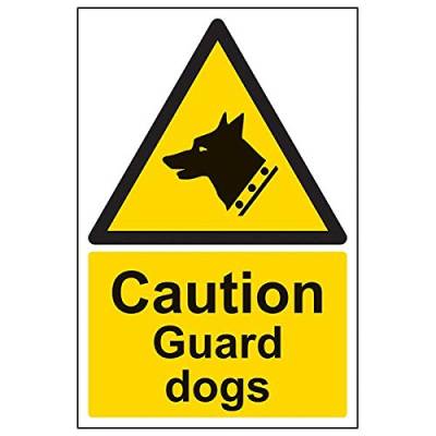 vsafety 63005 au-s "Danger Guard dogs" Sign, Portrait, 200 mm x 300 mm (3 Stück) von VSafety