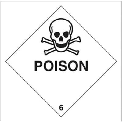 vsafety 6d012at-s "Poison" Achtung Hazard Diamanten Zeichen, selbstklebendes Vinyl, quadratisch, 200 mm x 200 mm x 200 mm, schwarz von VSafety