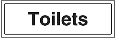 vsafety 71039 ax-s "Toiletten" Allgemeine Türschild, selbstklebendes Vinyl, Landschaft, 300 mm x 100 mm, schwarz von VSafety