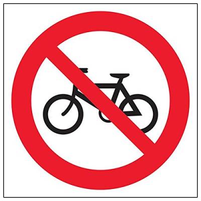 vsafety "Keine Radfahren Logo Schild, eckig, (Pack von 3), 200 mm x 200 mm, 3 von VSafety