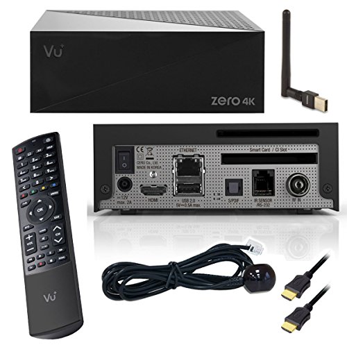 VU+ Zero 4K 1x DVB-C/T2 Tuner Linux Combo Kabel Receiver CI HbbTV HEVC H.265 Set-Top-Box UHD 2160p PremiumX WLAN Stick von VU+