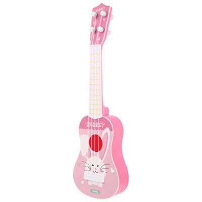 Vaguelly Ukulele Spielzeug für Kinder, Häschen Ukulele 4- Saitige Mini Hawaii Gitarre für Mädchen Jungen unter 6 Jahre Alt, rosa von Vaguelly