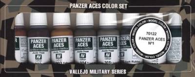 Vallejo 070122 Farbset, Set 1 - Panzer - Rost, Ketten und Gummi, 8x17 ml von Vallejo